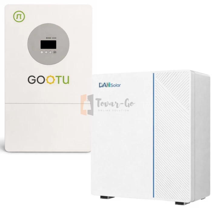 5 кВт+5,12 кВт LiFePO4 Комплект Інвертор Gootu +Настінний акумулятор DAH Solar для резервного живлення будинків, кваритир — фото 2