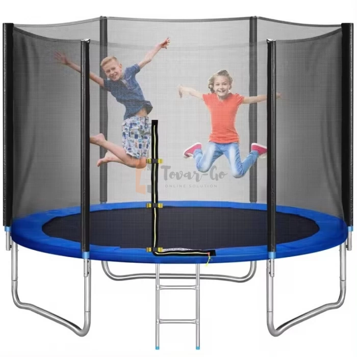 Батут FunFit 252 см (до 120 кг) сітка та сходи — фото 2