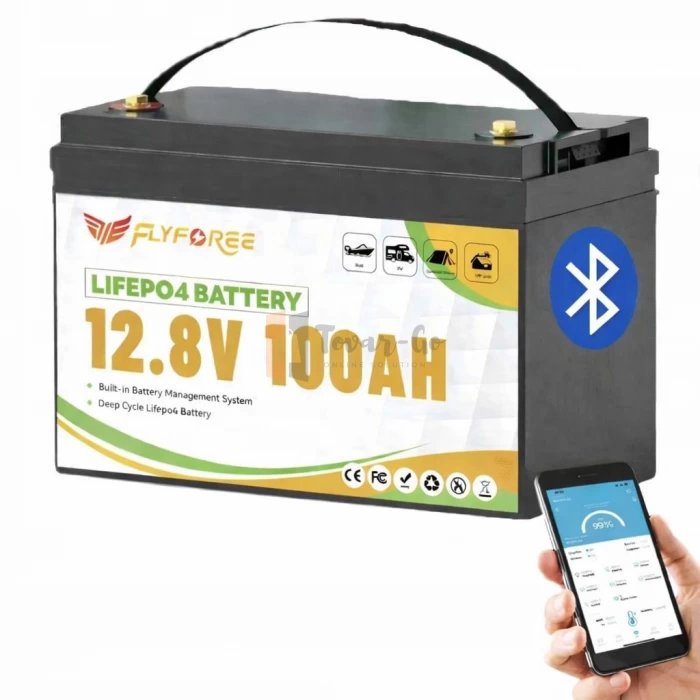 LiFePO4 12V / 100Ah (1280 Wh) з Bluetooth Акумулятор FLYFOREE для систем безперебійного живлення (UPS) будинку — фото 2